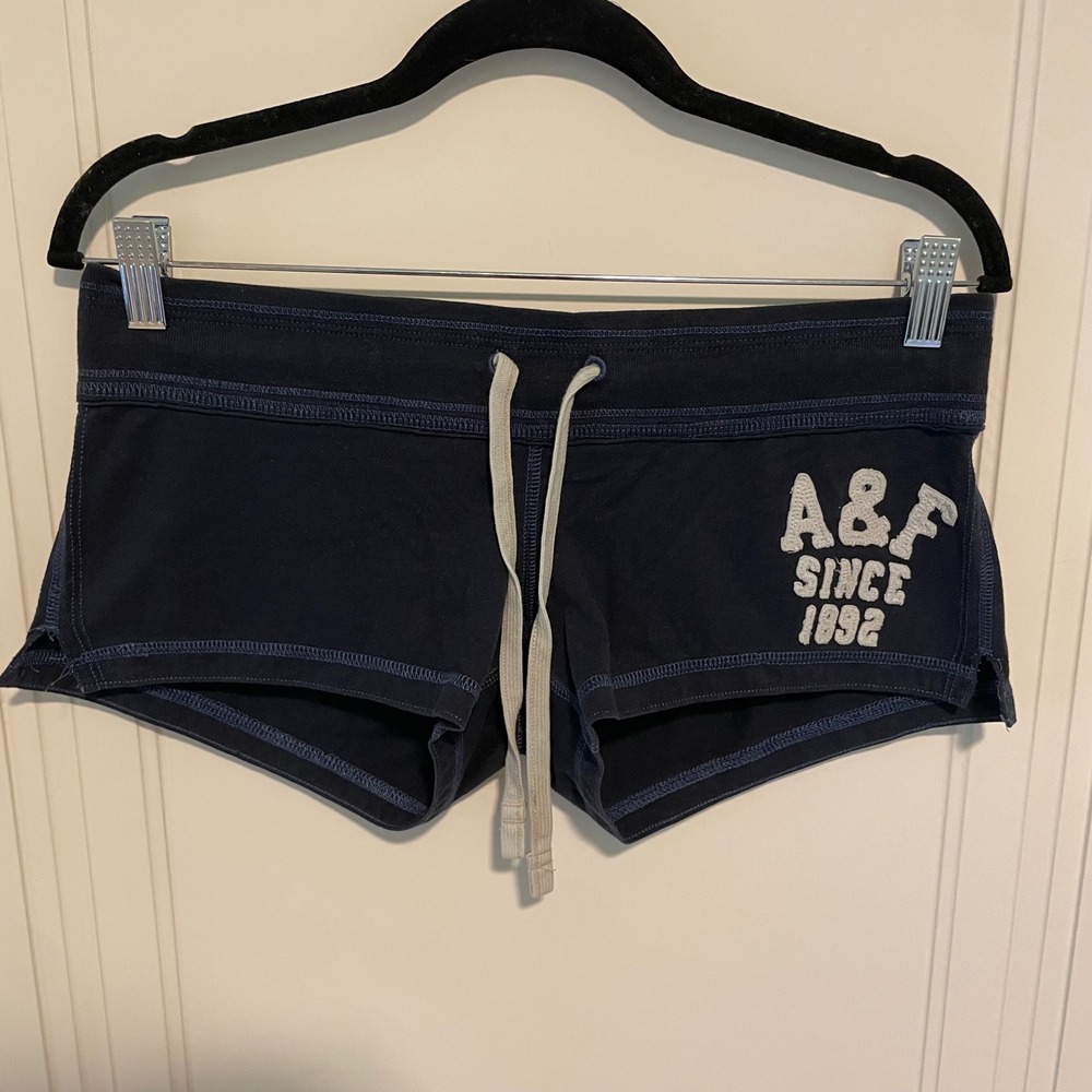 Vintage Y2K Abercrombie Lounge Micro Shorts XS Navy Blue